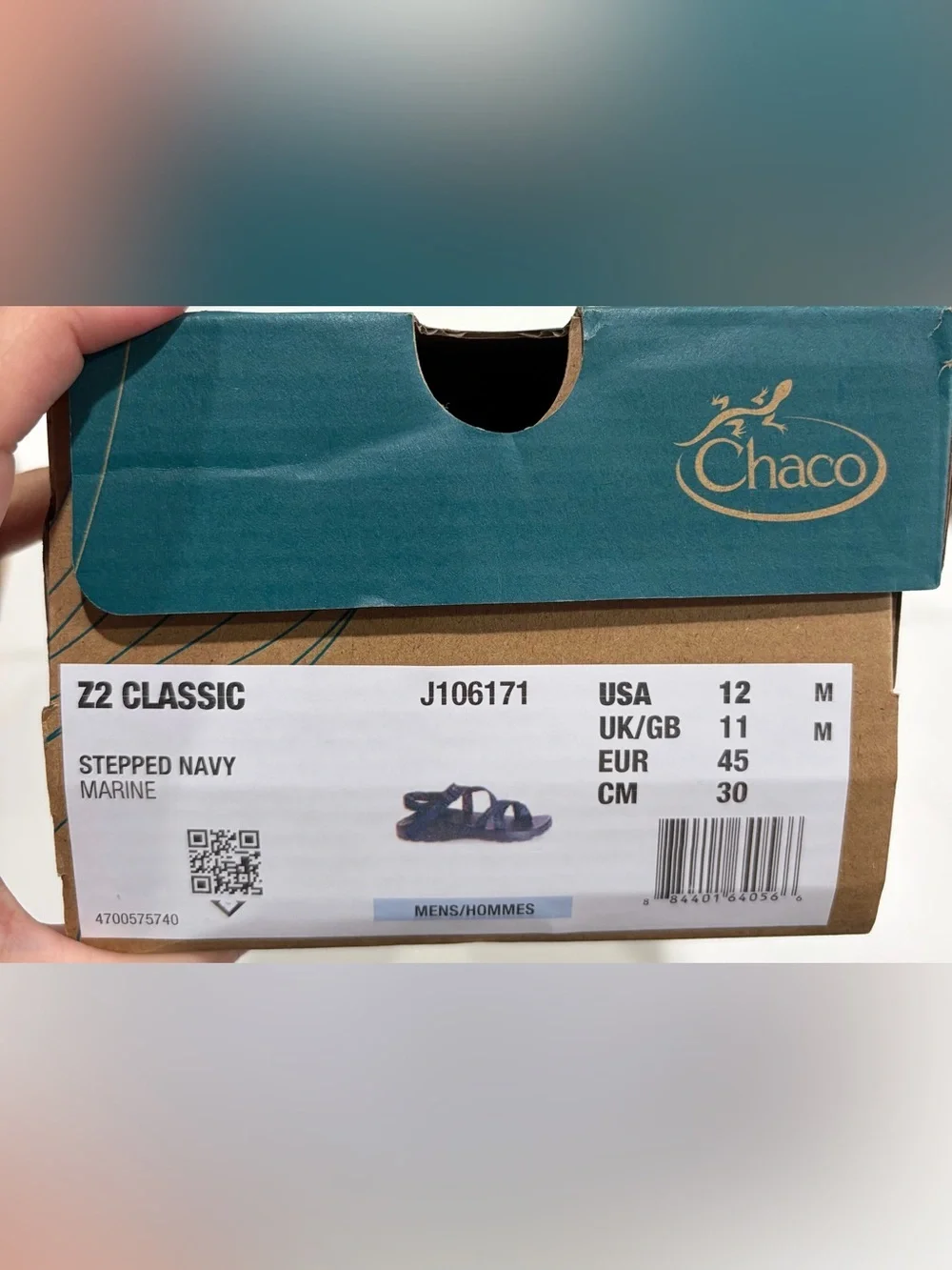 Chaco Men's Size 12 Z/2 Classic Sandals Stepped Navy NWT Chacos
